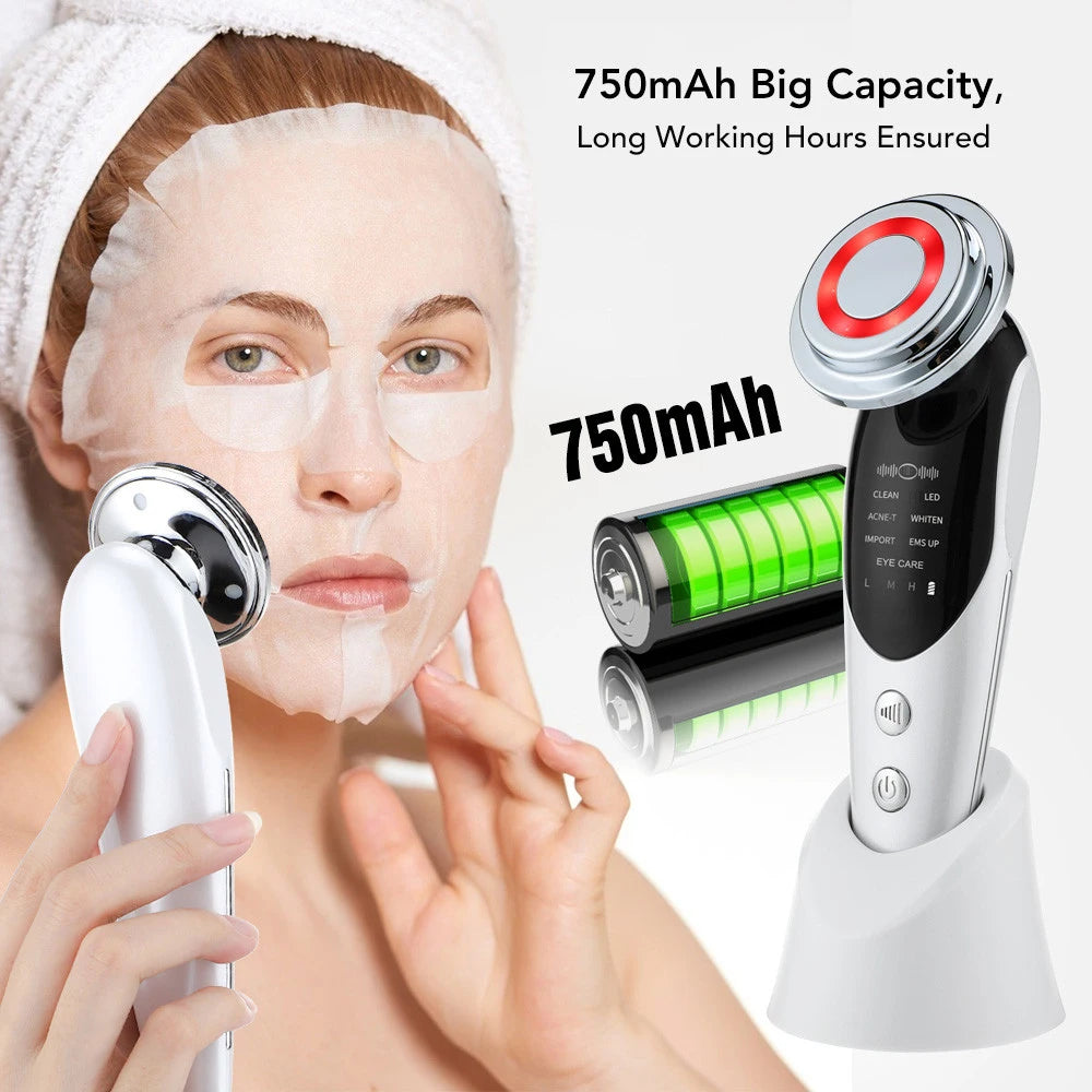 7-in-1 RF EMS Facial Massager – Lift & Rejuvenate Skin