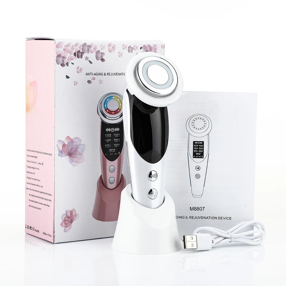 7-in-1 RF EMS Facial Massager – Lift & Rejuvenate Skin